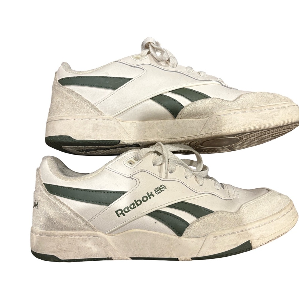 Reebok Men's BB 4000 ll White and Dark Green Sneakers